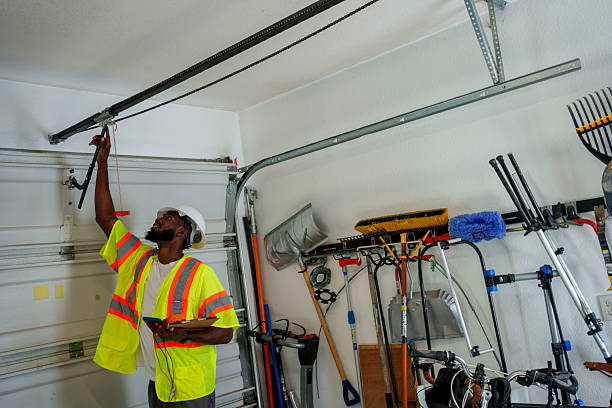 Professional Garage Door Roller Replacement technician working in Fullerton, CA